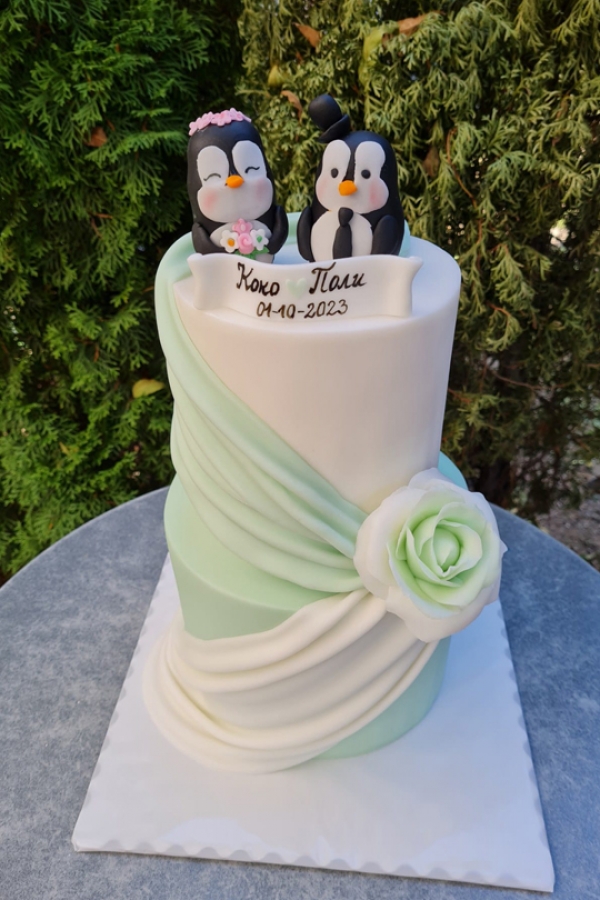 Сватбена торта Пингвини