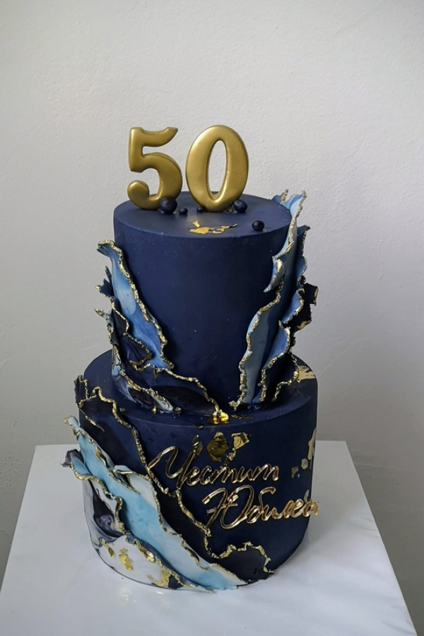 Торта 50 нюанса синьо